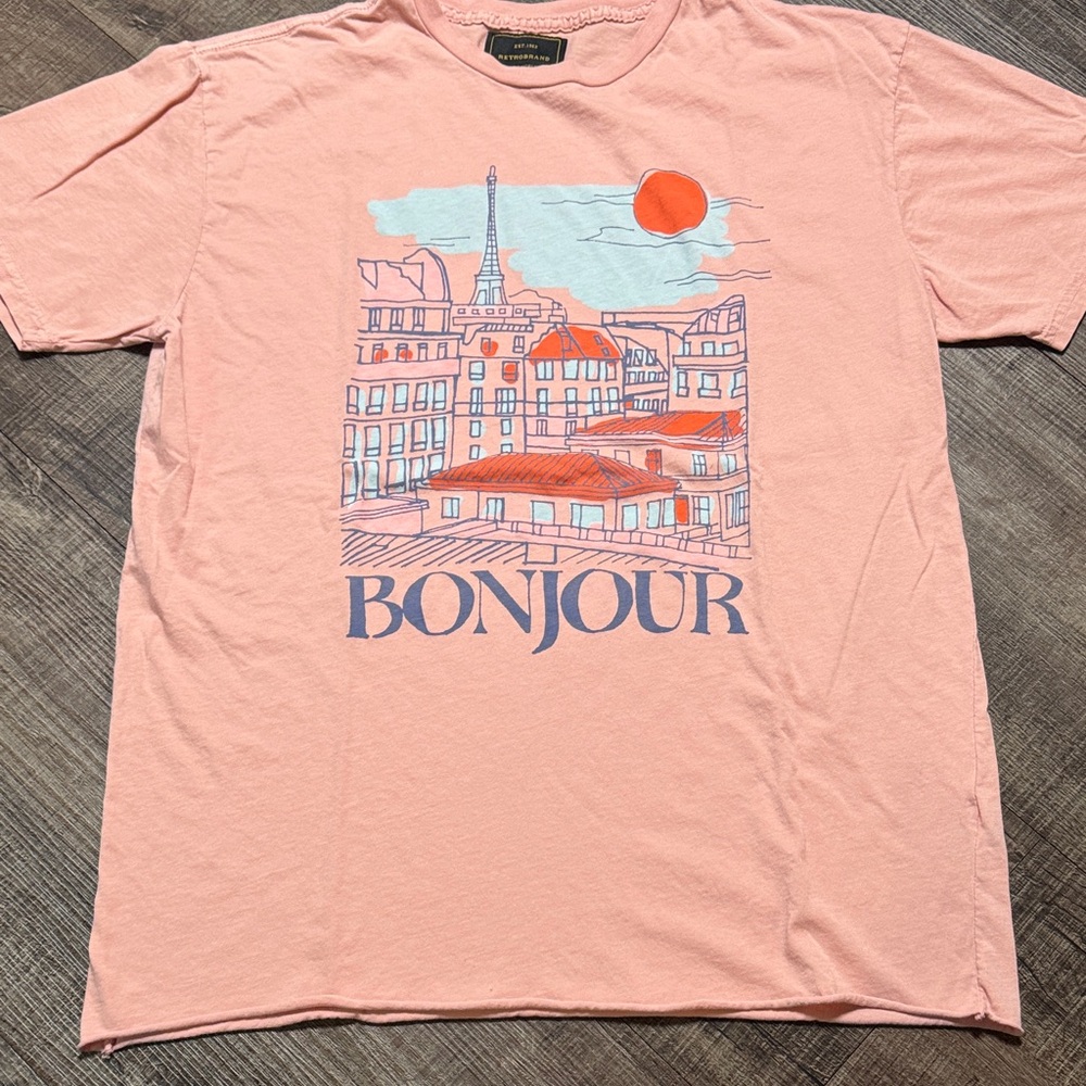Original Retro Brand Peach Bonjour Graphic Men's T-Shirt - Picture 4 of 7
